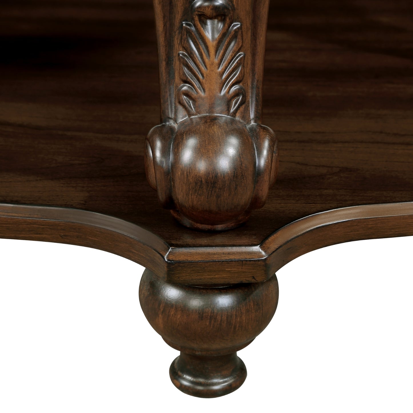 Brown Round End Table