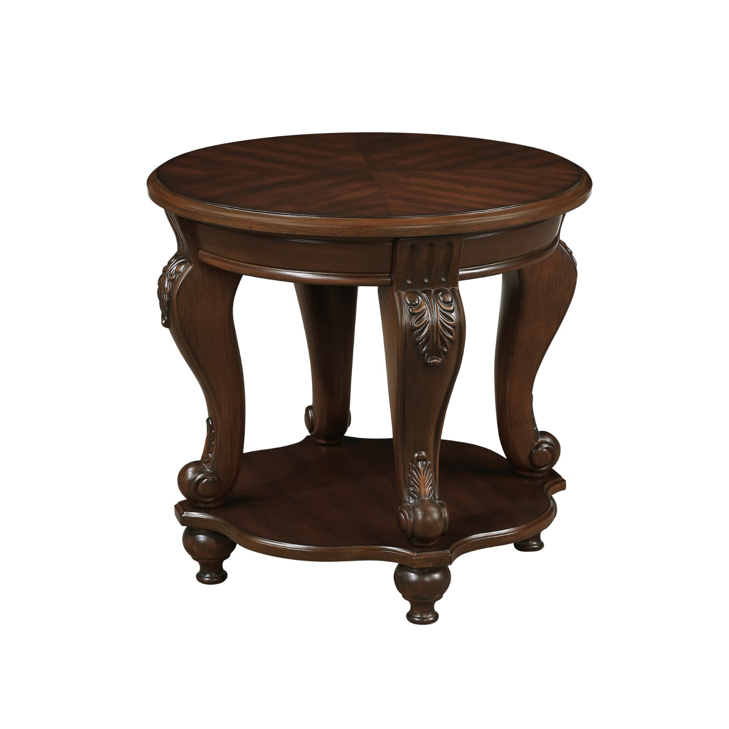 Brown Round End Table
