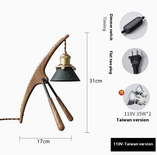 Black Walnut Mantis Candle Lamp