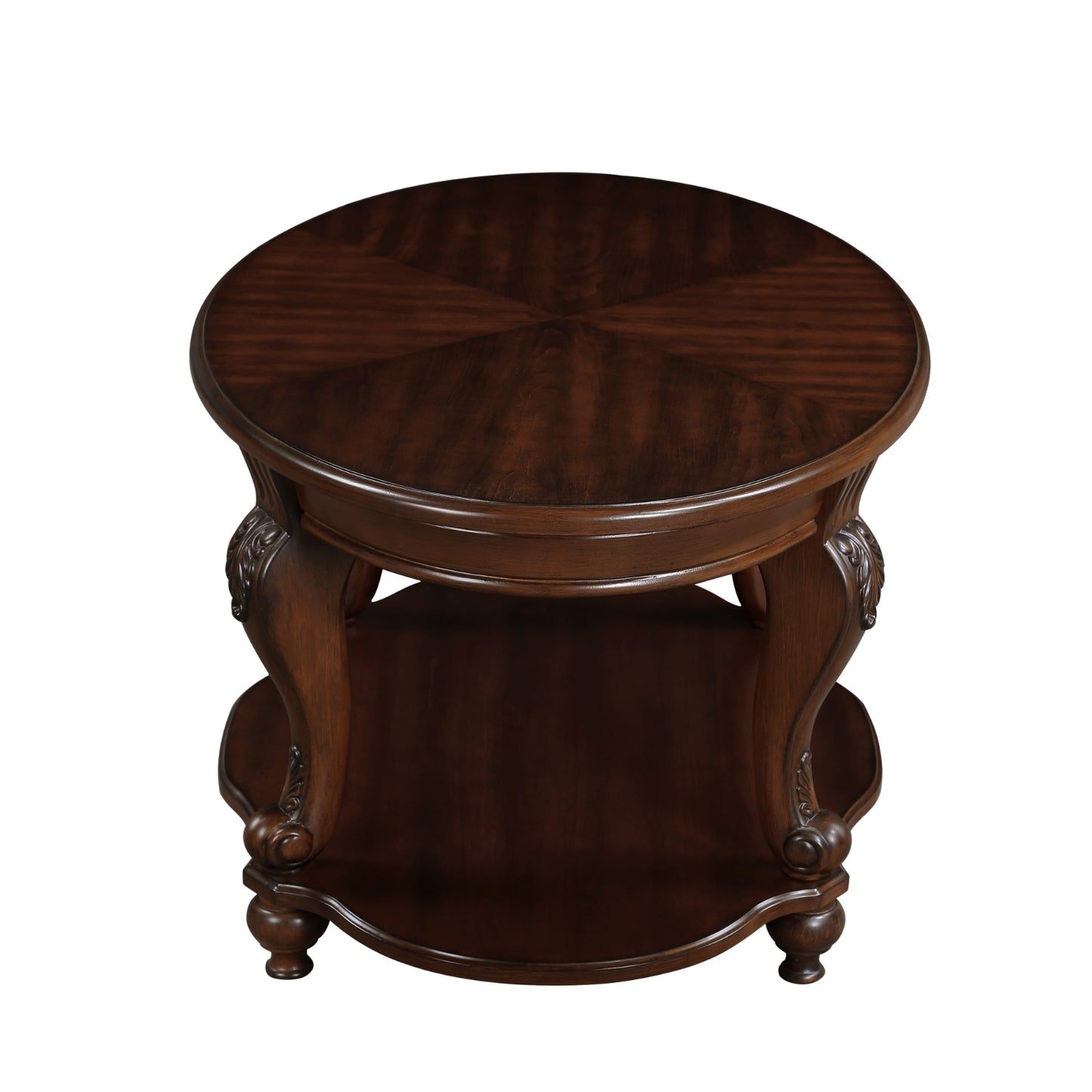 Brown Round End Table