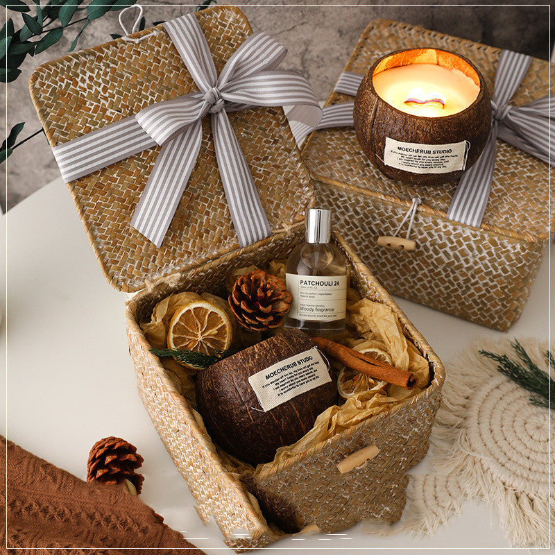 Coconut Shell Candle Gift Set