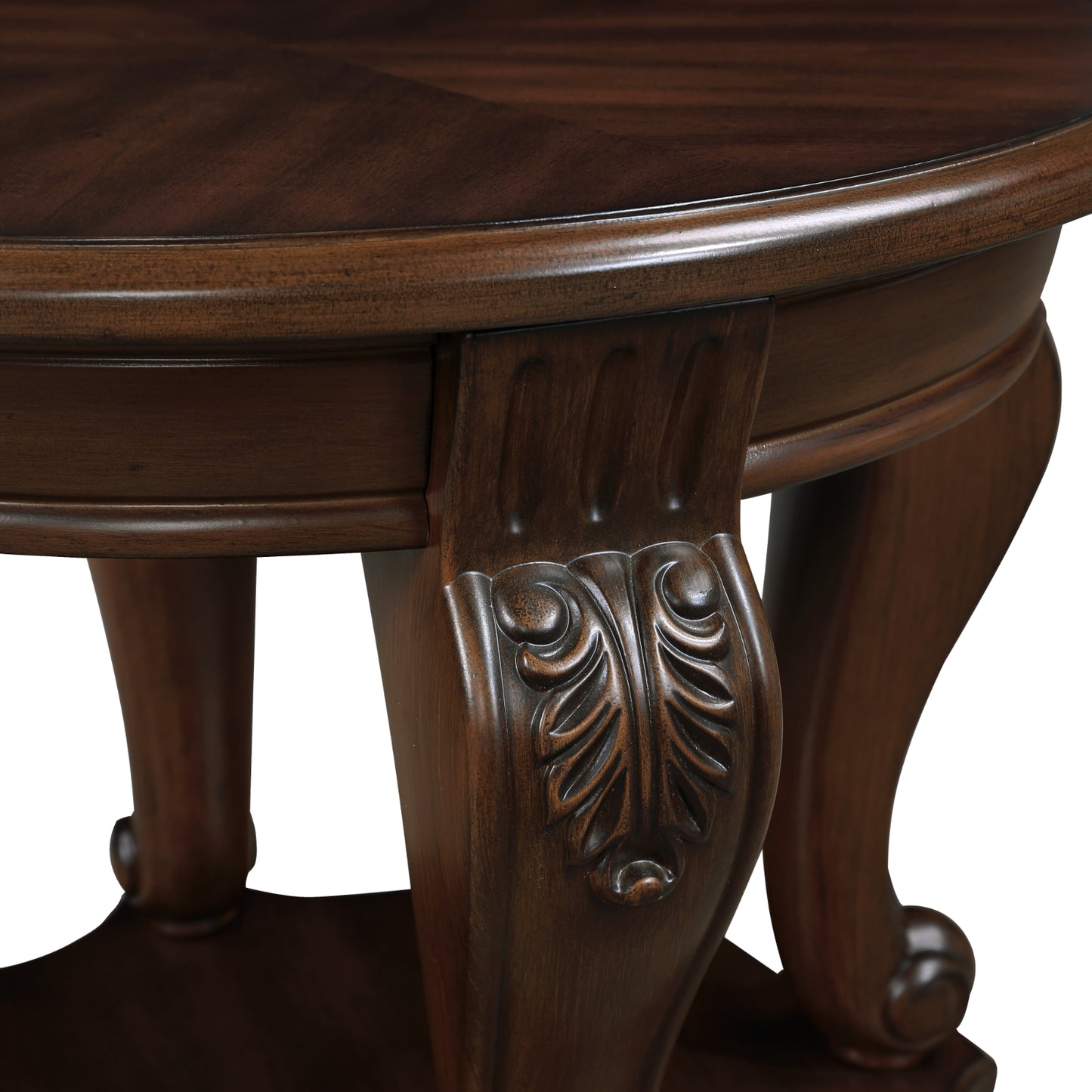 Brown Round End Table