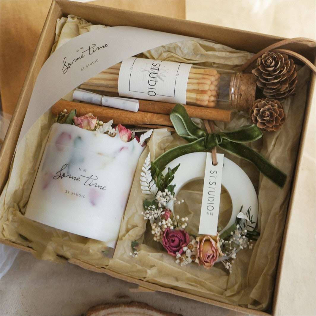 Dried Flower Scented Candle Set
