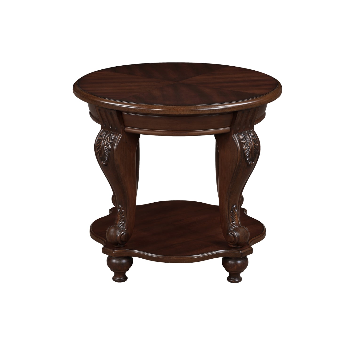 Brown Round End Table