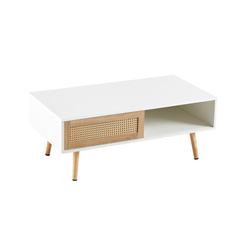 White Rattan Coffee Table