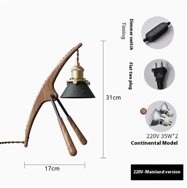 Black Walnut Mantis Candle Lamp