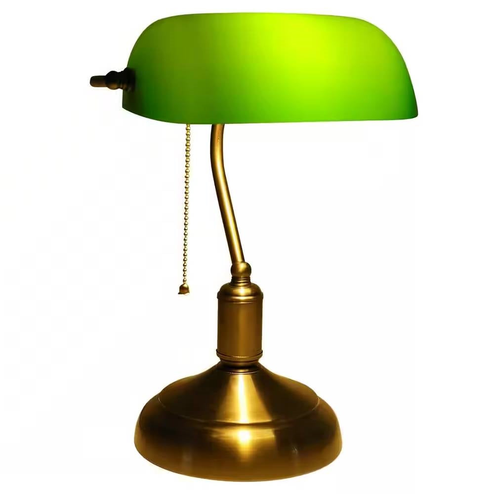 Antique Green Glass Lamp