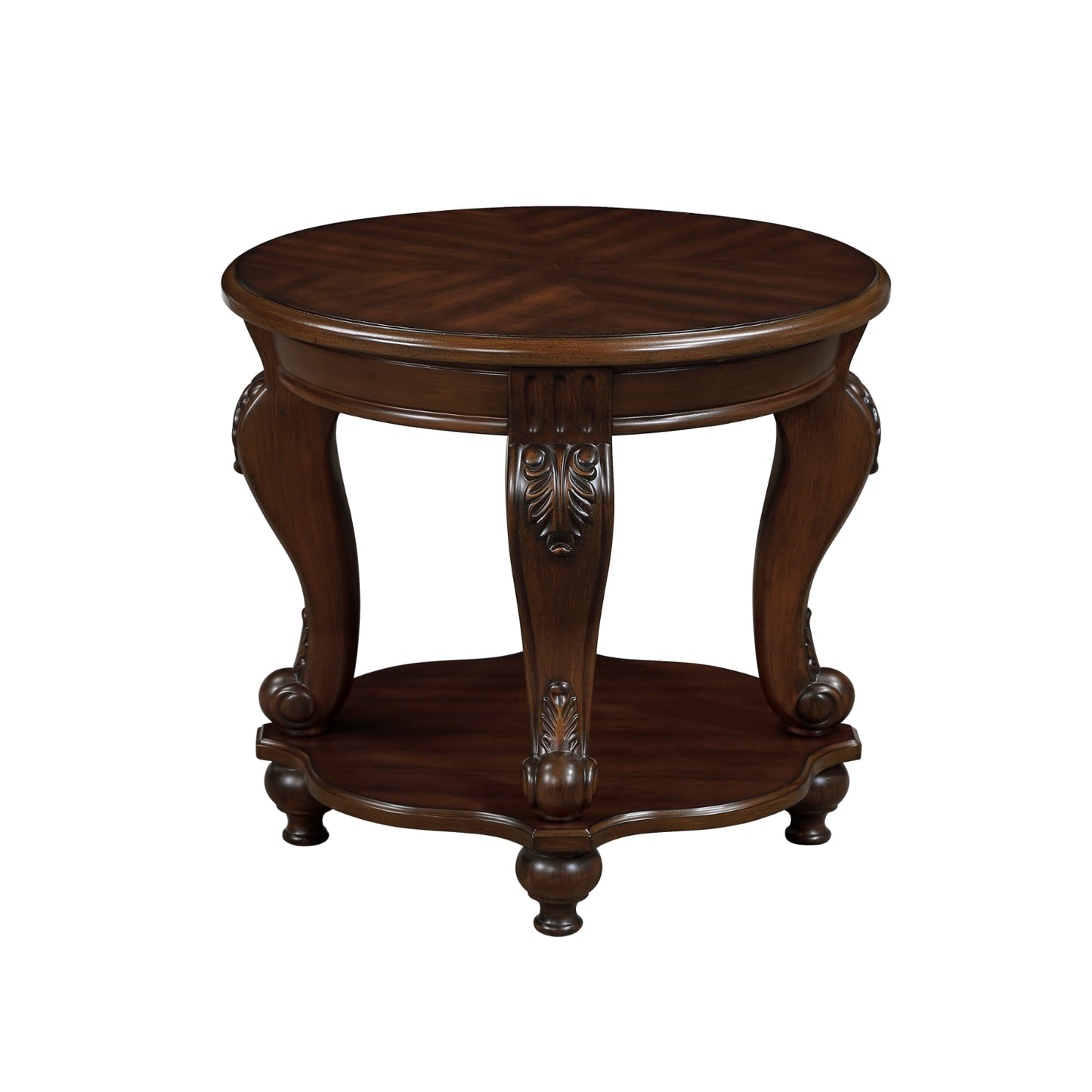 Brown Round End Table
