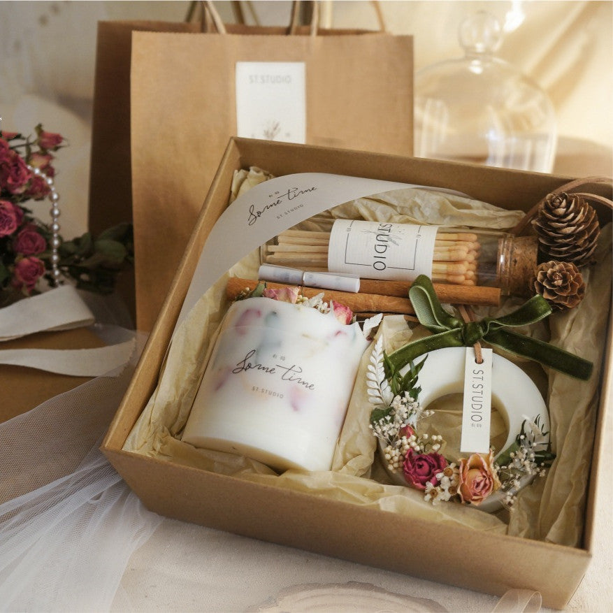 Dried Flower Scented Candle Set